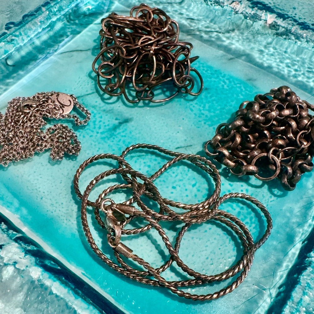 3 Origami Owl and 1 Magnabilities Silver Necklace Collection